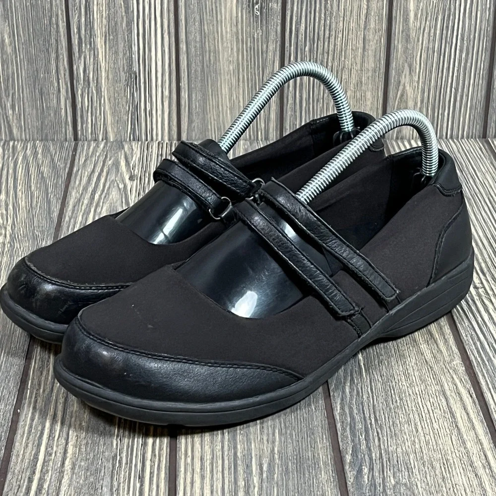 ABEO Smartsystem‎ Mary Jane Shoes Womens 8 Black Leather Fabric Comfort Walking